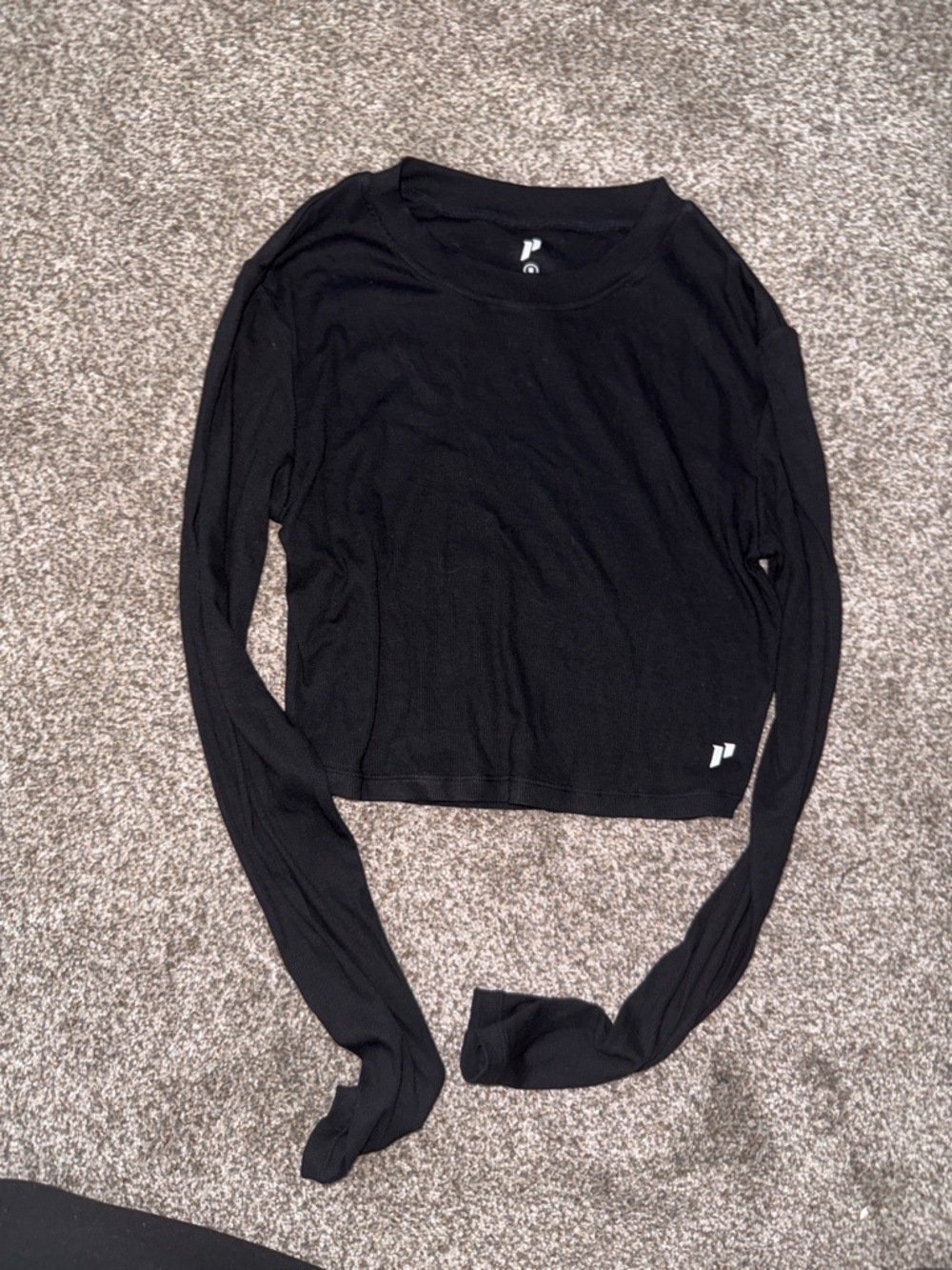 Black Long-Sleeve Crop Tee by P.E Nation
